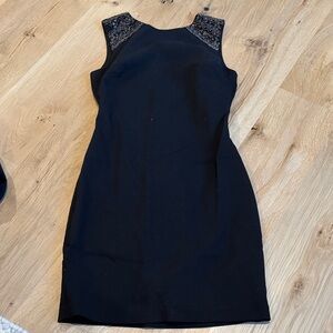Zara Black Mini Dress with Lace Detail